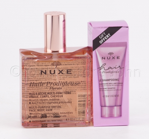 Nuxe - Huile Prodigieuse Florale - Multi-Purpose Dry Oil 100ml + 30ml Shampoo