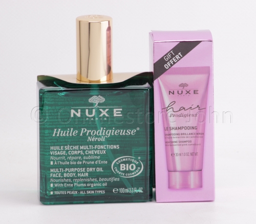 Nuxe - Huile Prodigieuse Neroli  - Multi-Purpose Dry Oil 100ml + 30ml Shampoo