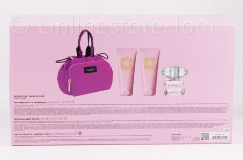 Versace - Bright Crystal Set - 90ml EDT + Shower Gel + Body Lotion + Tasche