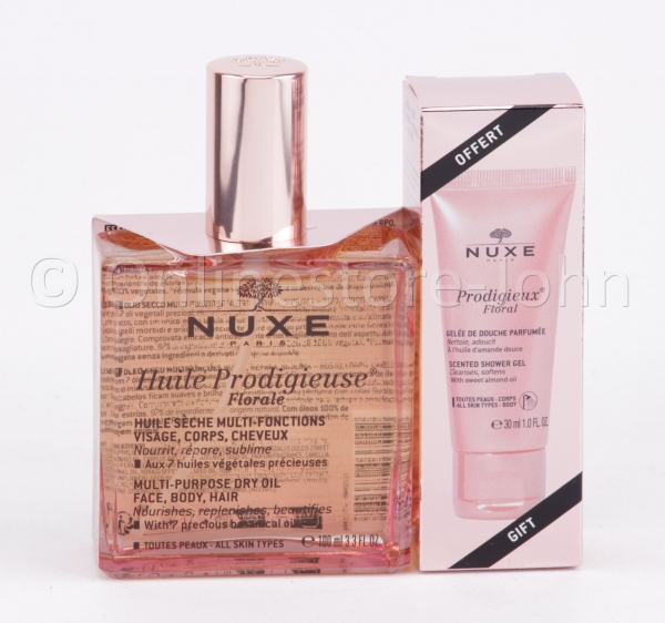 Nuxe - Huile Prodigieuse Florale - Multi-Purpose Dry Oil 100ml + Duschgel