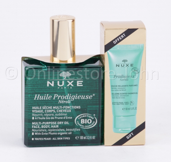 Nuxe - Huile Prodigieuse Neroli - Multi-Purpose Dry Oil 100ml + Duschgel